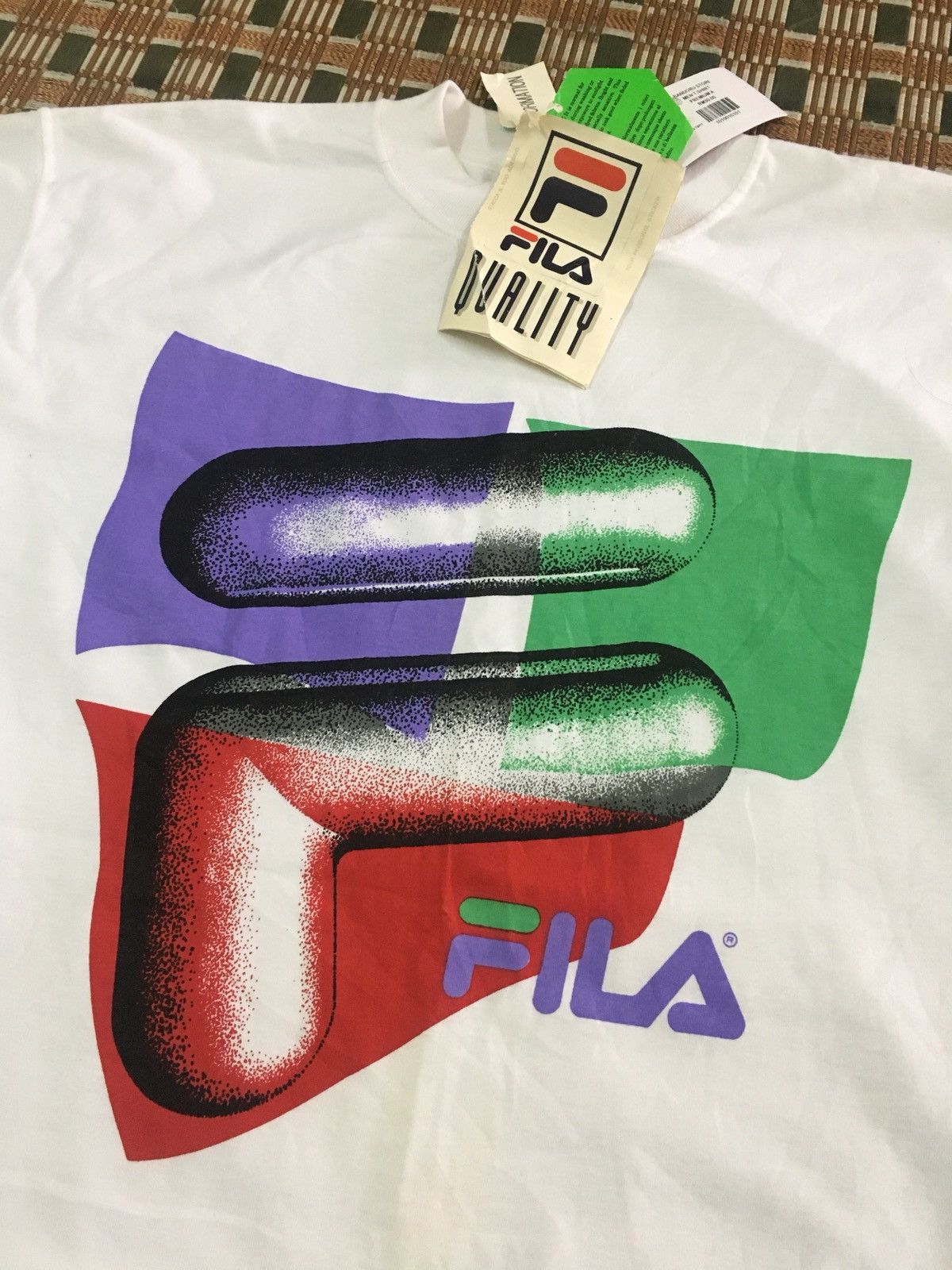 Fila Vintage 90s Fila tshirt big logo new old stock tag sticker Size US XL / EU 56 / 4 - 7 Thumbnail