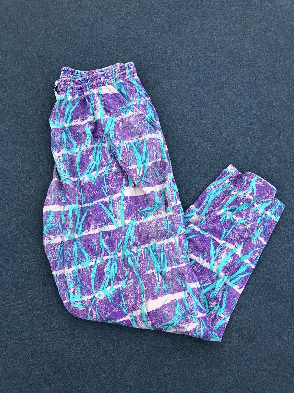 Vintage × Zubaz Vintage Zubaz Fast Lane 90s Paper Cup Print Pants | Grailed