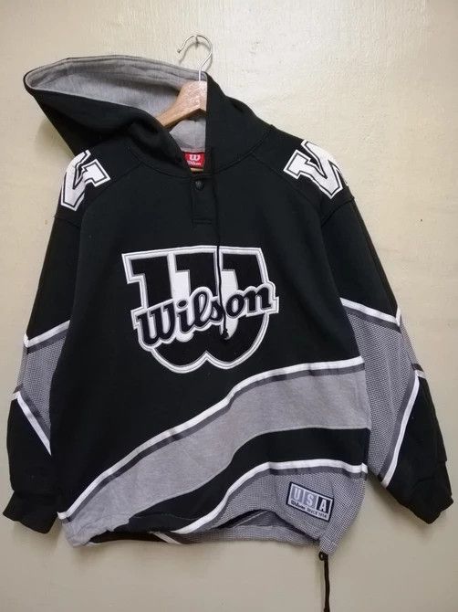Vintage Vintage 90s Wilson Embroidey Big Logo Hoodie Sweatshirt B7 Size US M / EU 48-50 / 2 - 1 Thumbnail