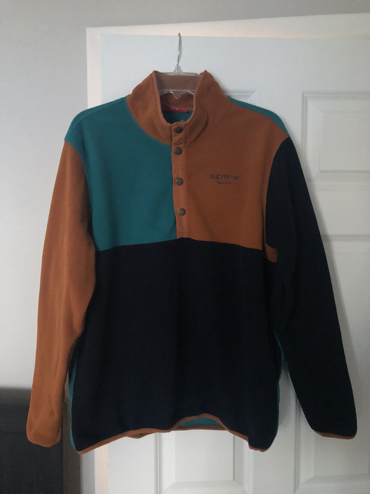 Supreme Polartec Fleece Color Blocked Half Snap | Grailed