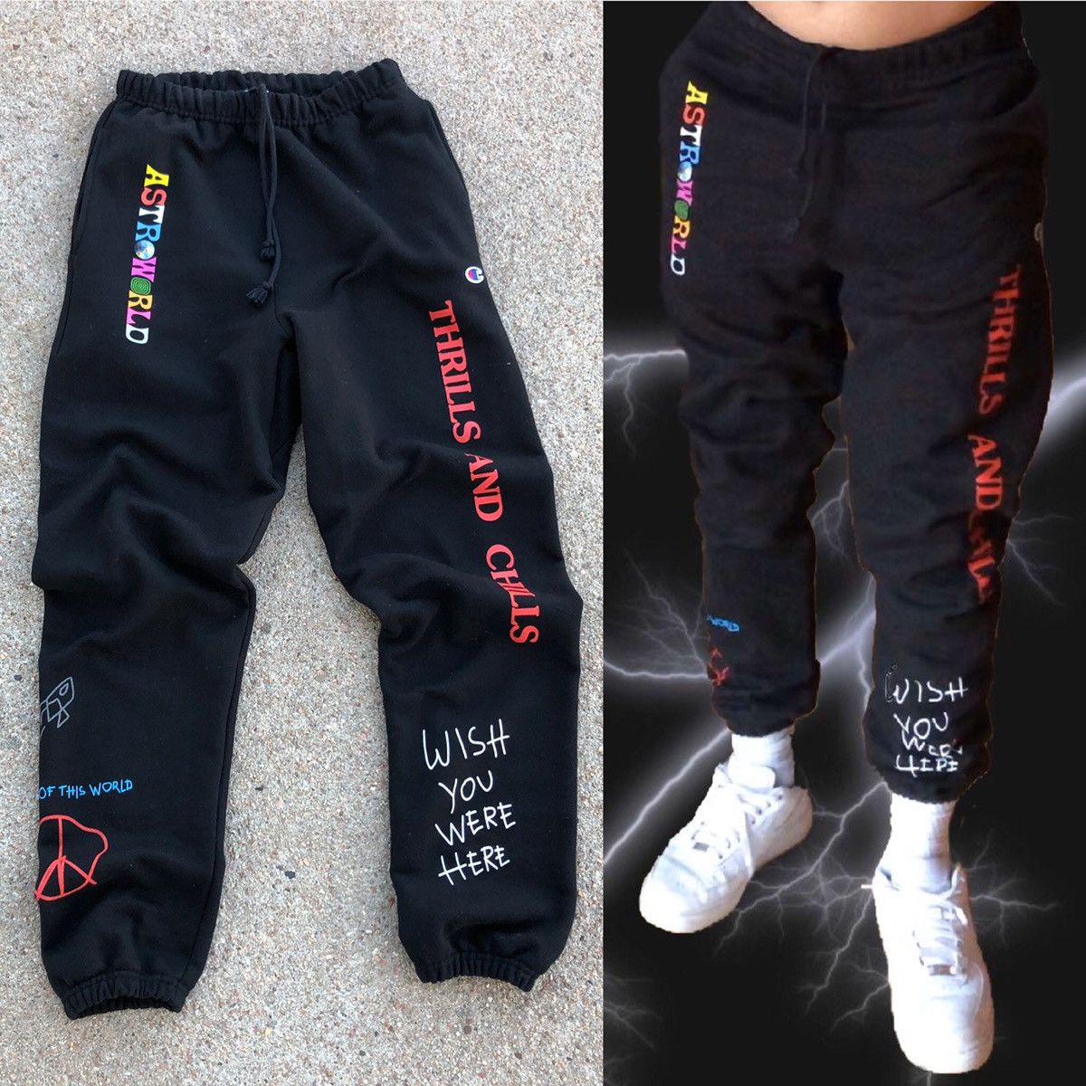 Travis scott x champion astroworld peace sweatpants joggers cheap