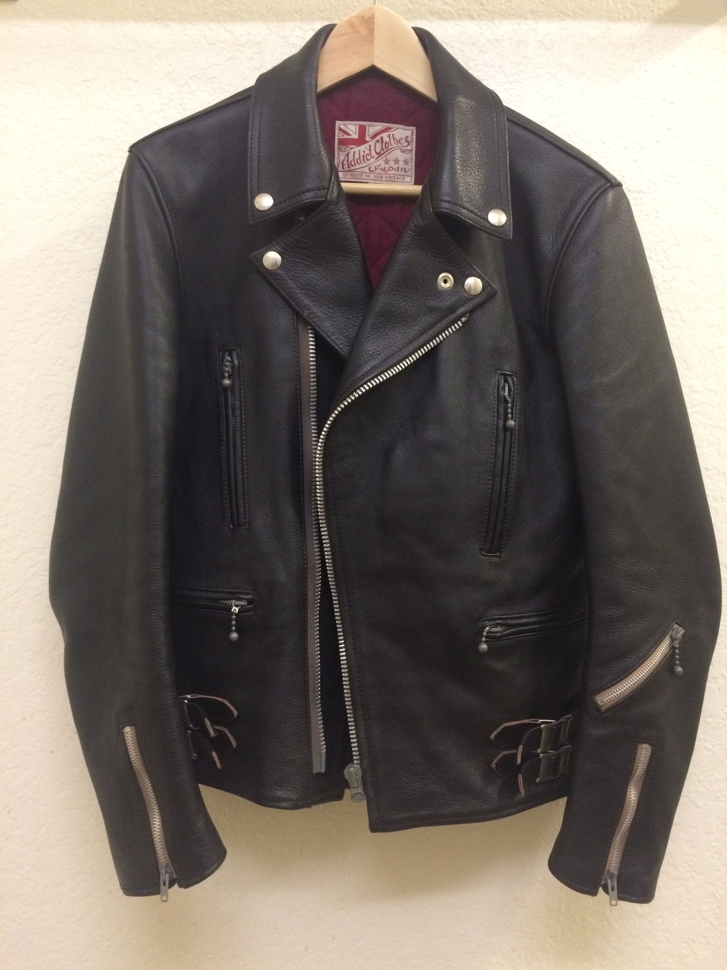 Addict Clothes New Vintage AD-02 KIP LEATHER DOUBLE RIDERS JACKET