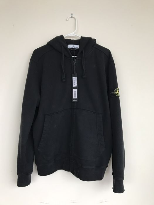 Black stone island online zip hoodie