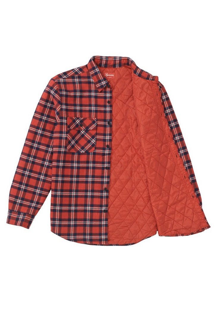 Supreme Supreme Arc Logo Quilted Flannel Shirt Grailed
