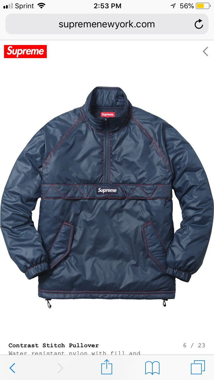 Supreme Contrast Stitch offers Pullover Navy