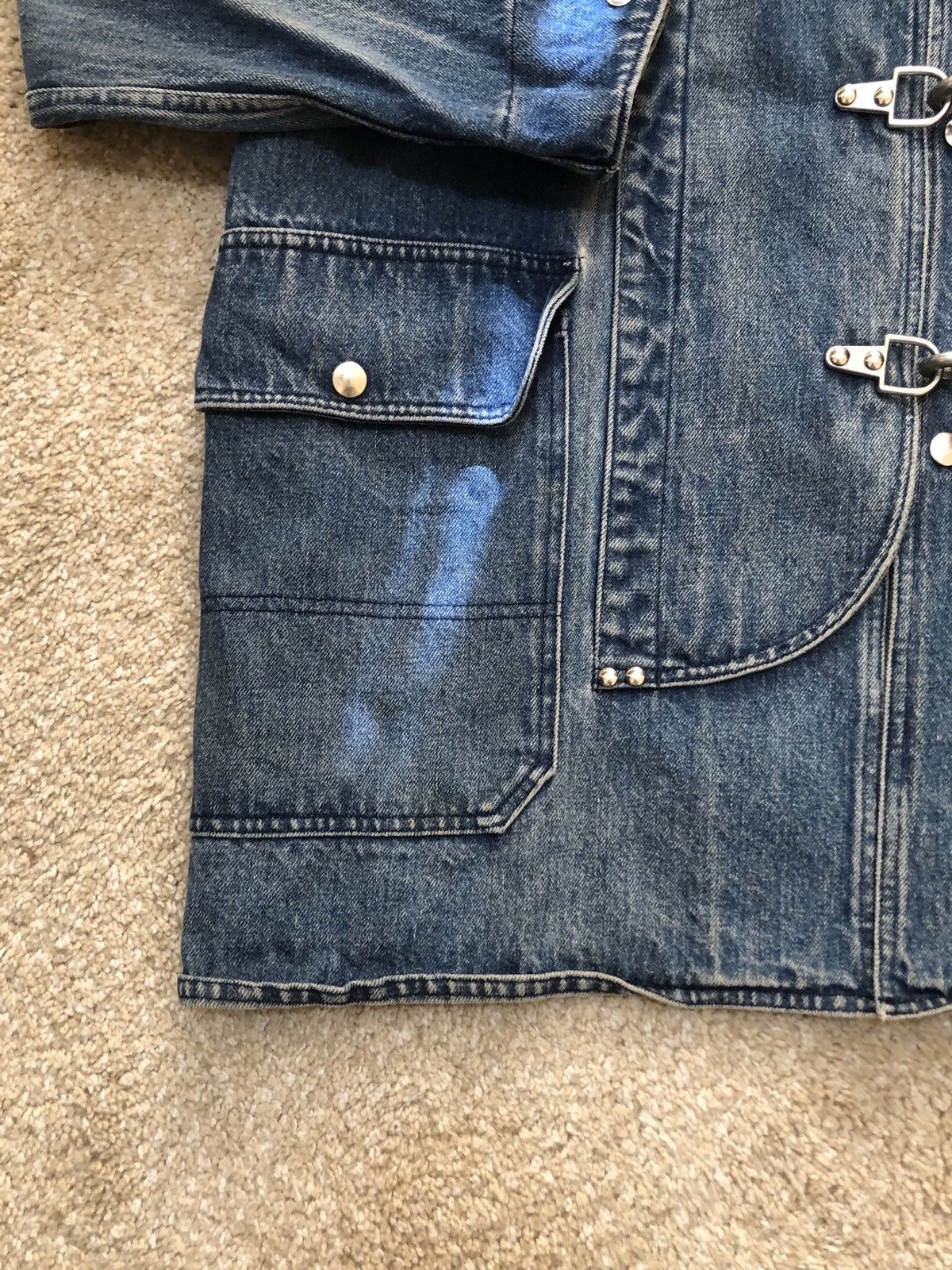 Polo Ralph Lauren Vintage Fireman Buckles Denim Jacket Blue