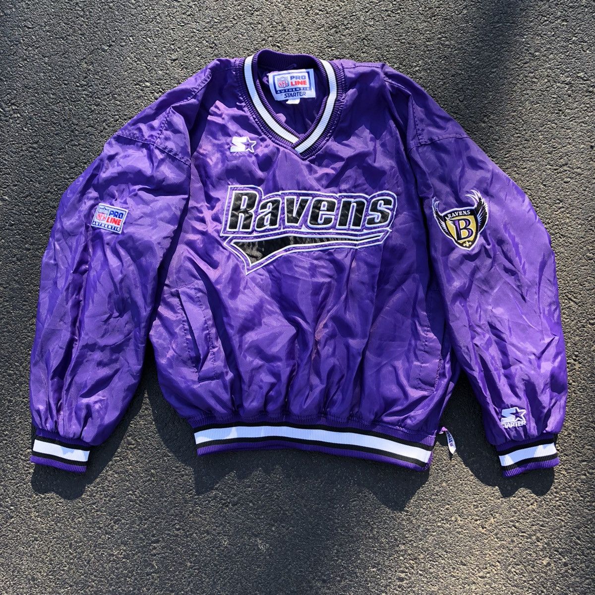 Vintage Starter Baltimore Ravens Pullover Jacket Old Logo XL