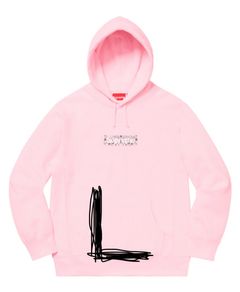 Pink supreme hoodie on sale red box logo