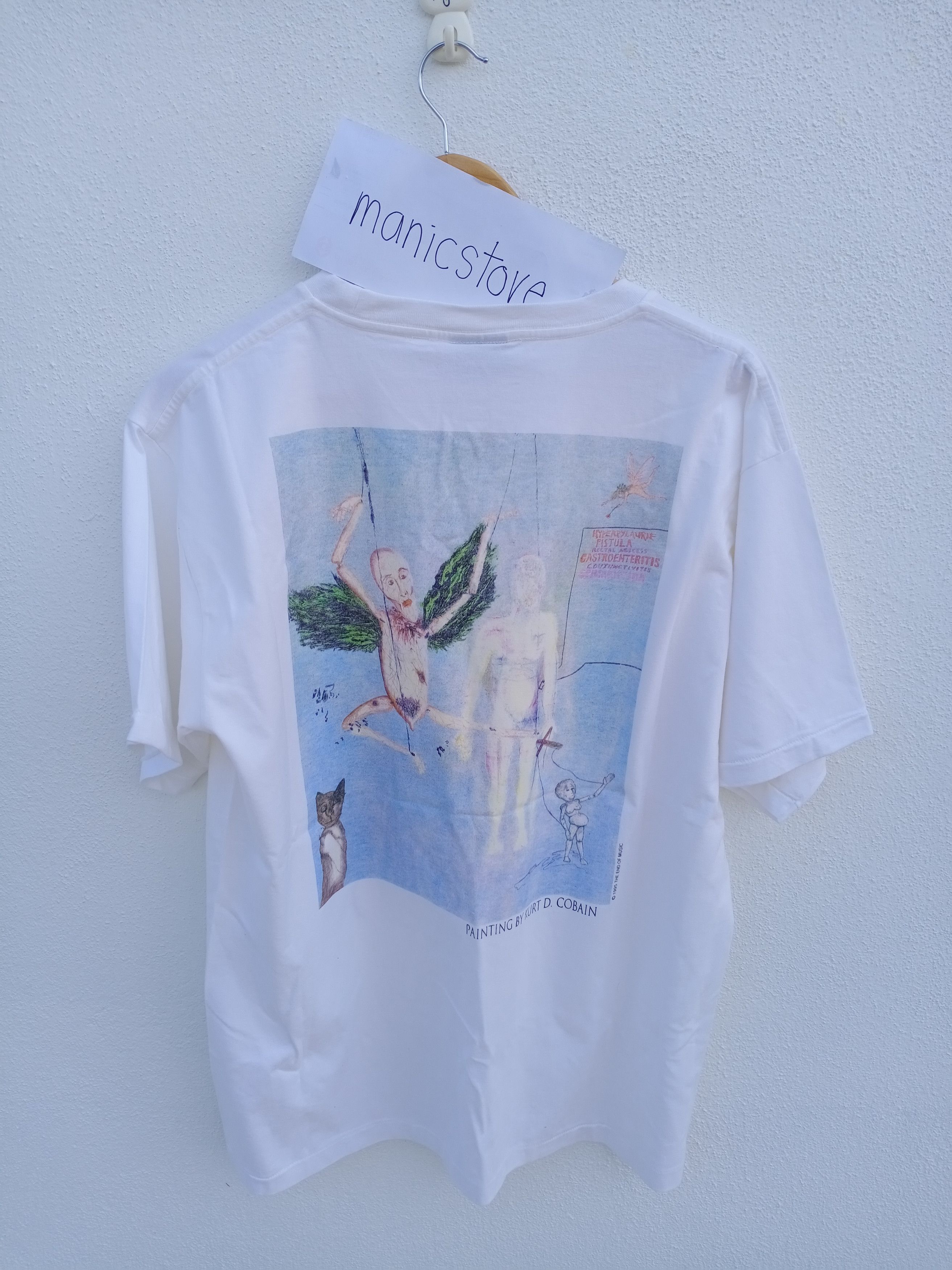 Band Tees Kurt Cobain Memorial Art Nirvana 1967-1994 Tshirt Repro Size US M / EU 48-50 / 2 - 2 Thumbnail