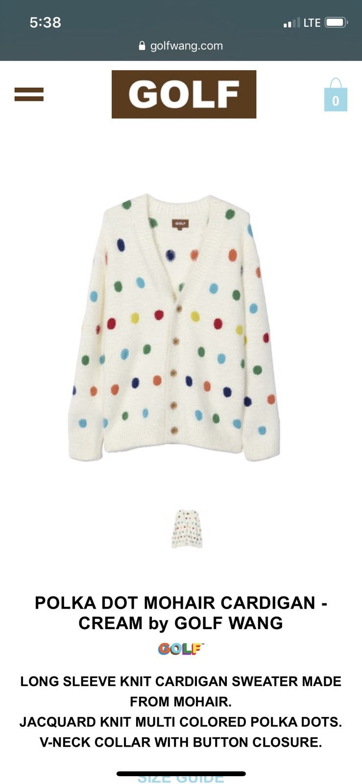 Golf Wang Polka Dot Mohair Cardigan | Grailed