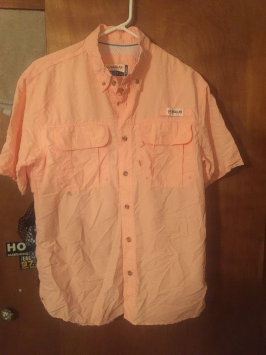 Vintage Magellan short Sleeve Button Up Outdoor Fishing Shirt