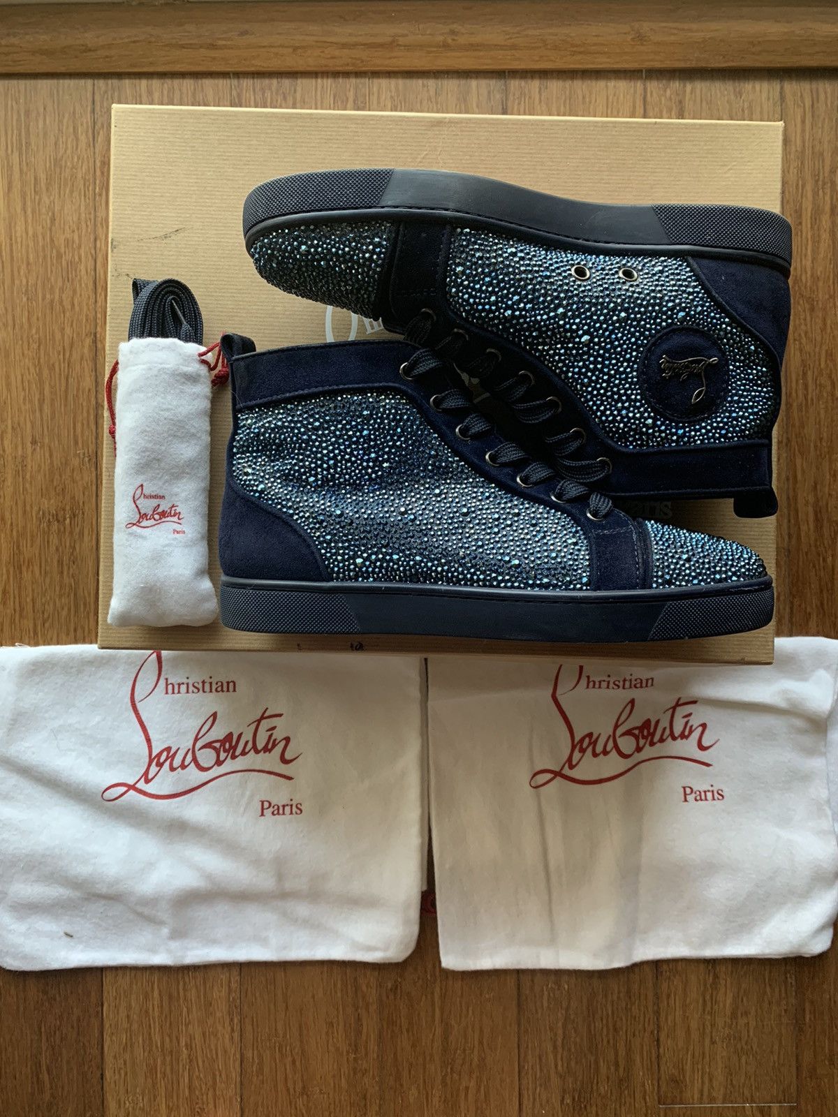 Christian Louboutin Christian Louboutin Strass Navy Blue Size US 6.5 / EU 39-40 - 6 Thumbnail