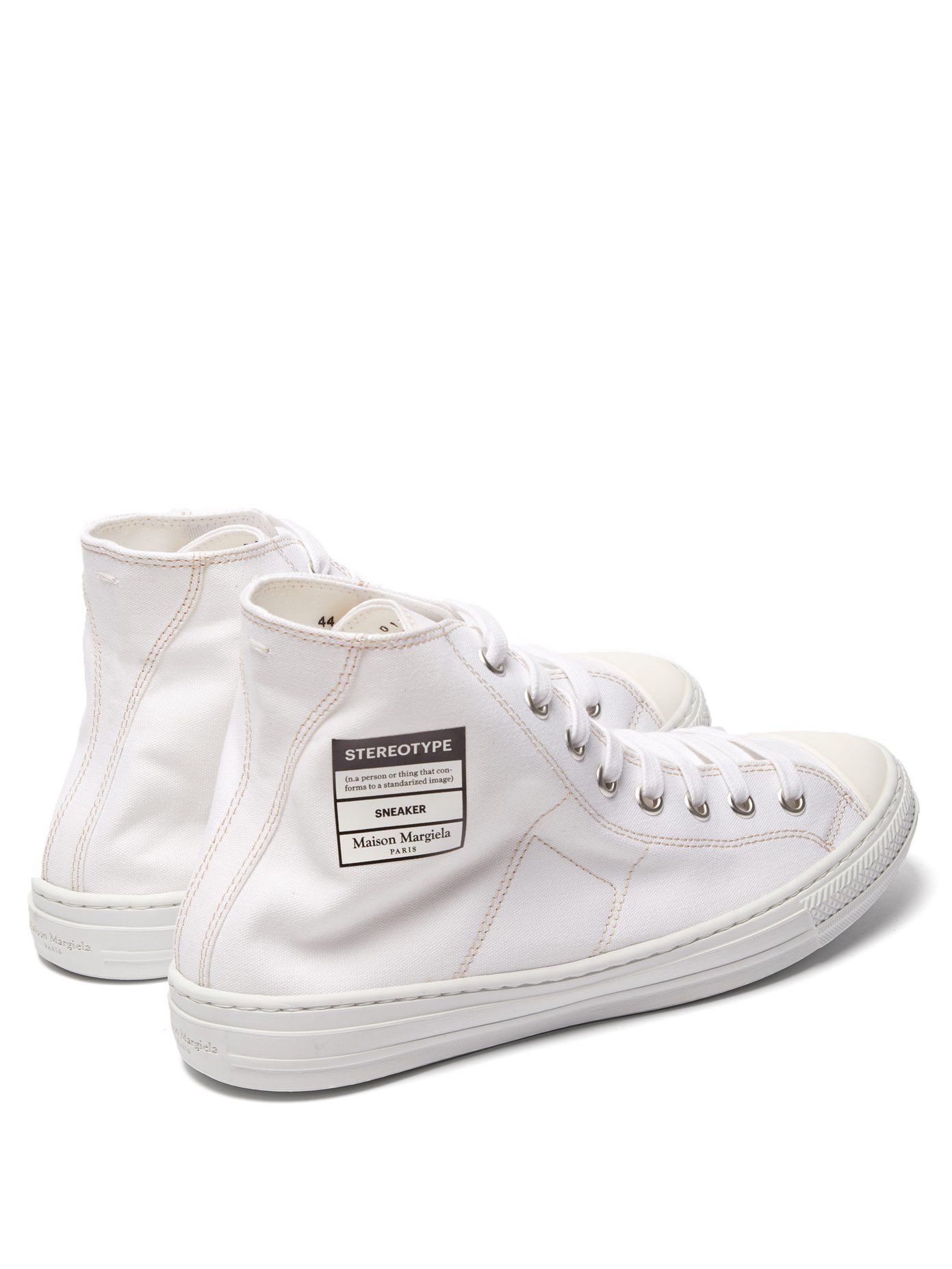 Maison Margiela Maison Margiela Stereotype Canvas High Top Sneakers White Grailed