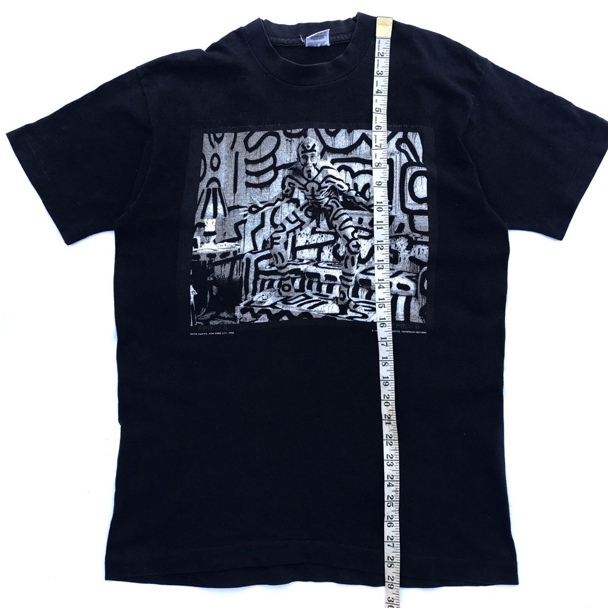 90s Keith Haring × Annie Leibovitz Art Tee Size