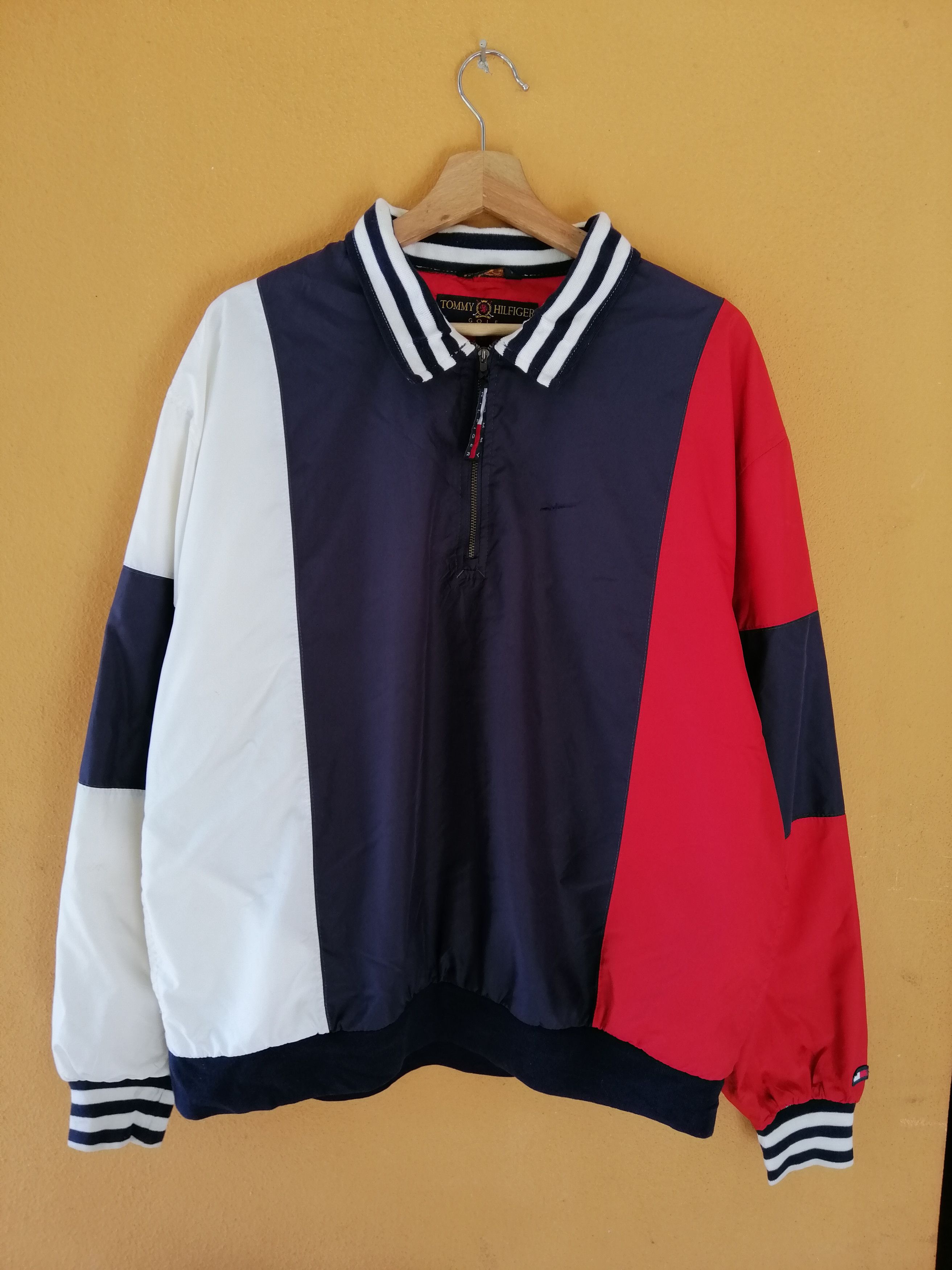 Vintage Tommy Hilfiger Half Zipper Colorblcok Jacket