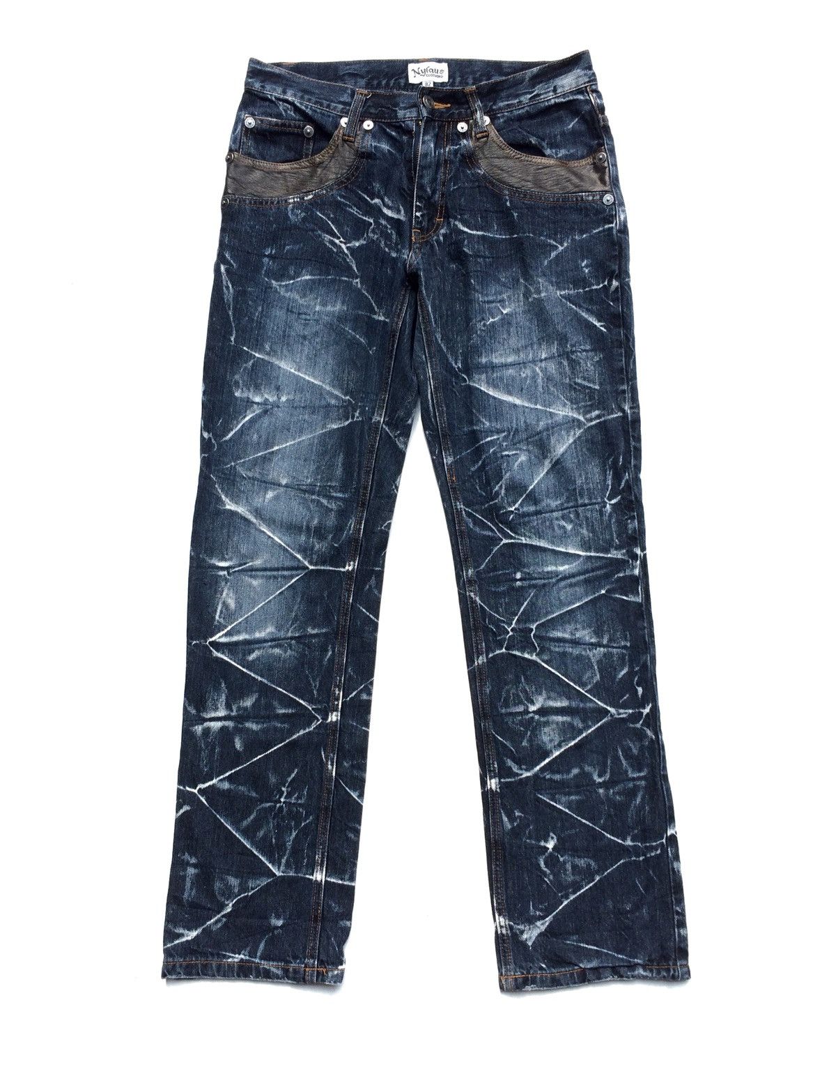 Creases Stripe Design Nylaus Clothing Denim Trousers Pant Bottoms