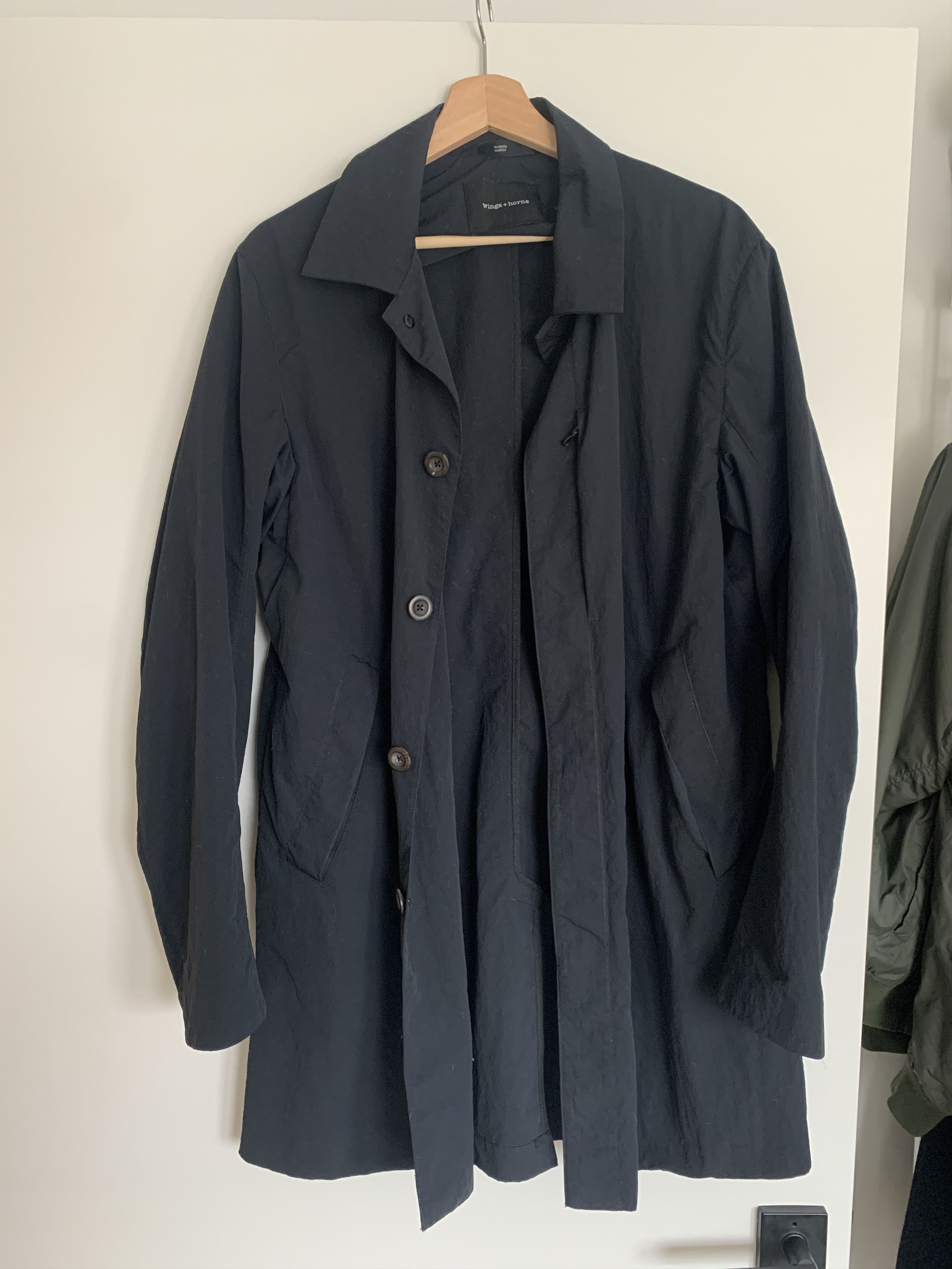 Wings + Horns Wings + Horns Mac Coat in Midnight Size Large Grailed