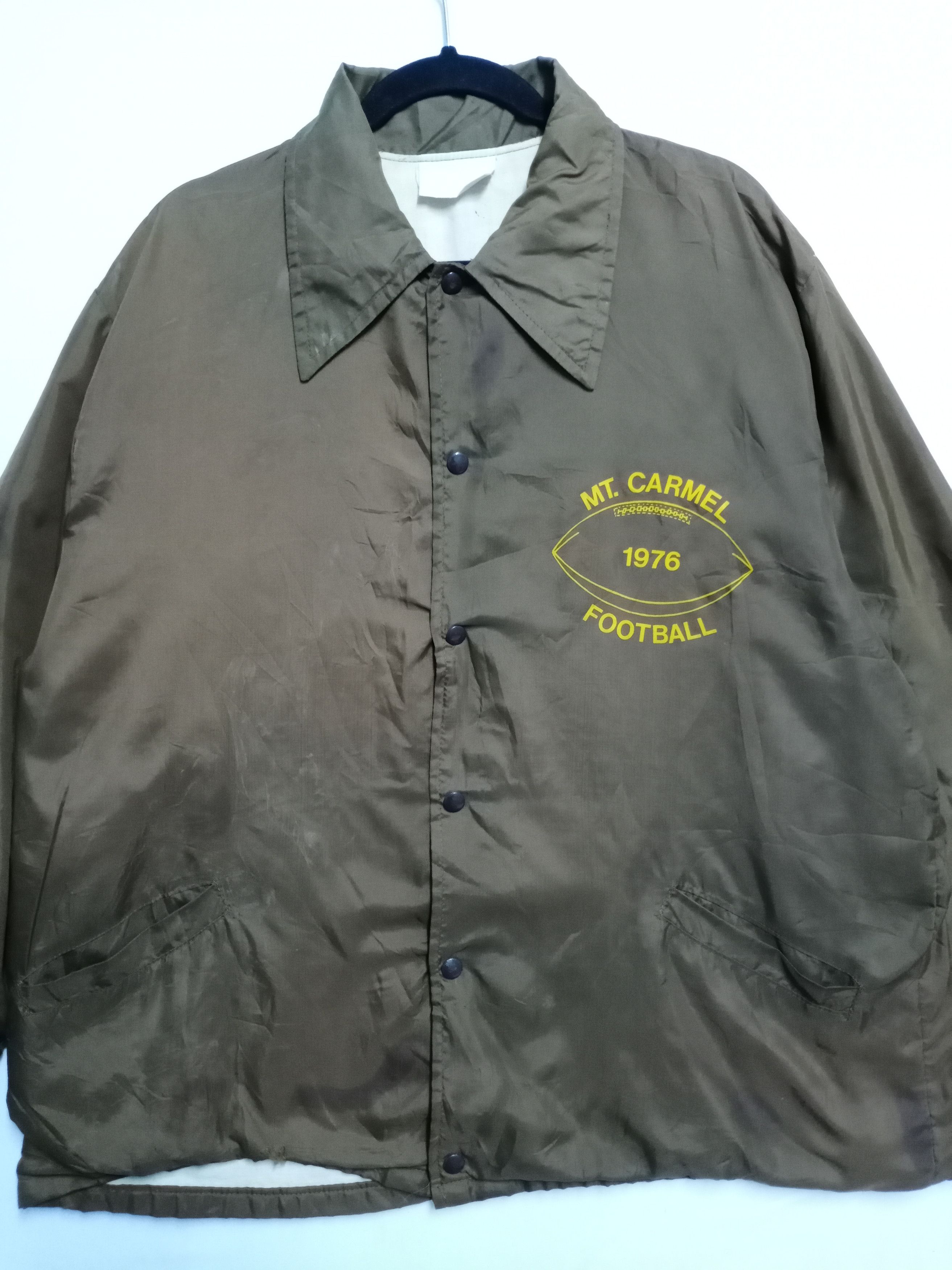All Sport × Vintage Vtg 70s MT. Carmel Footbal Embroidered Snap Bottom Jacket Size US XL / EU 56 / 4 - 12 Thumbnail