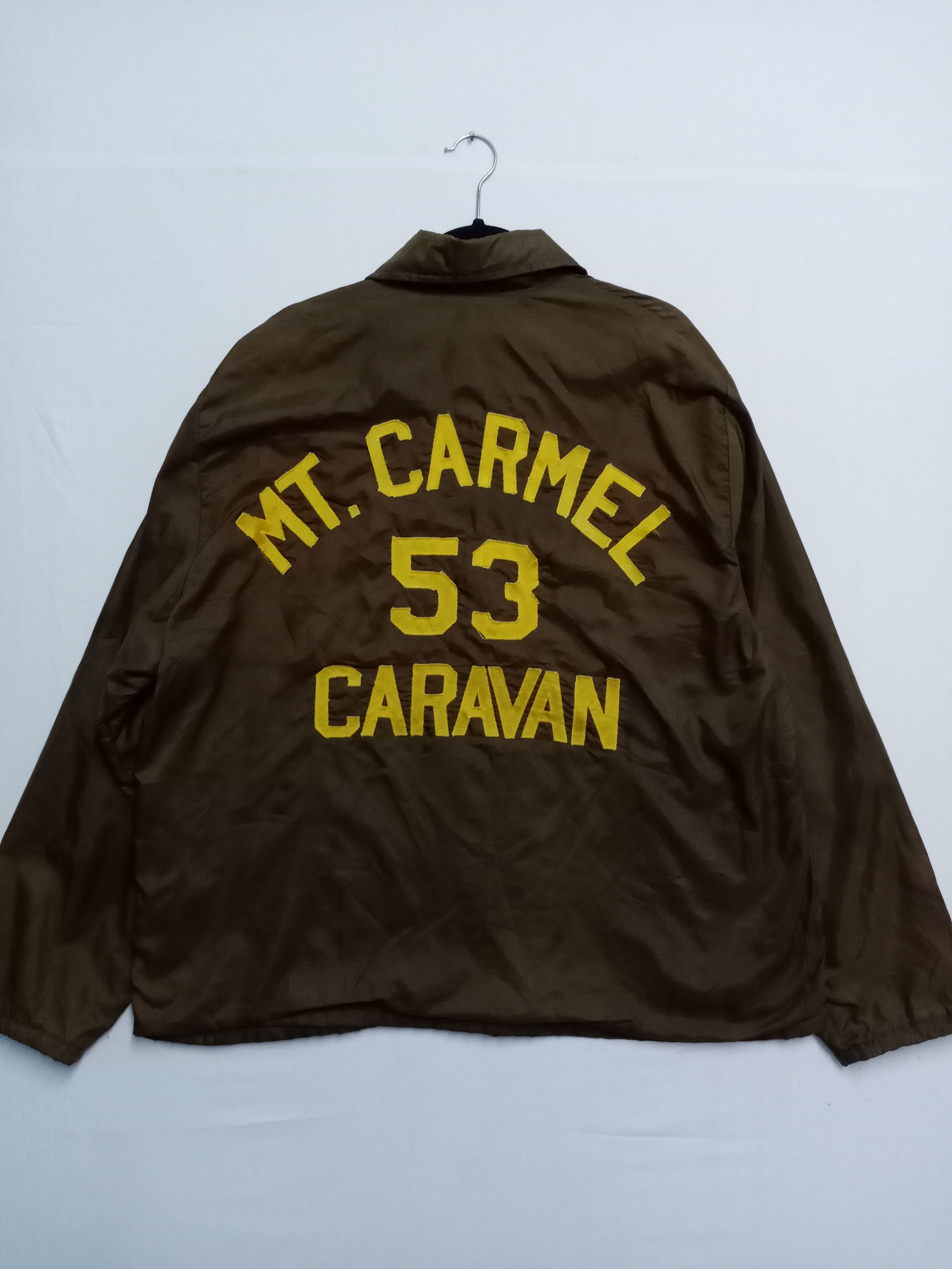 All Sport × Vintage Vtg 70s MT. Carmel Footbal Embroidered Snap Bottom Jacket Size US XL / EU 56 / 4 - 1 Thumbnail