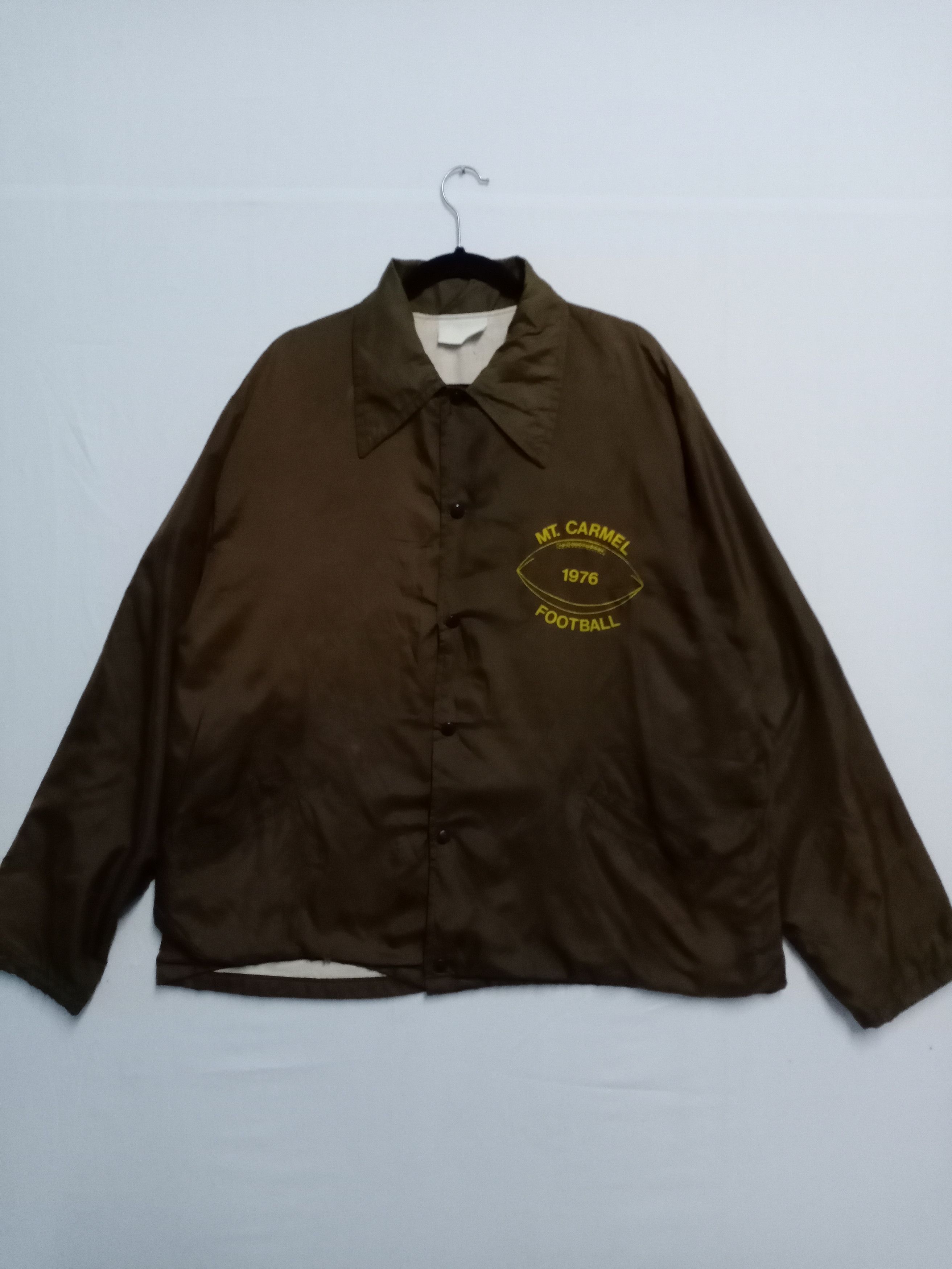 All Sport × Vintage Vtg 70s MT. Carmel Footbal Embroidered Snap Bottom Jacket Size US XL / EU 56 / 4 - 13 Thumbnail