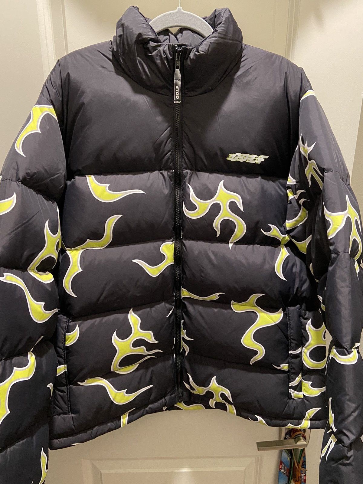 Golf wang flame puffer best sale jacket black