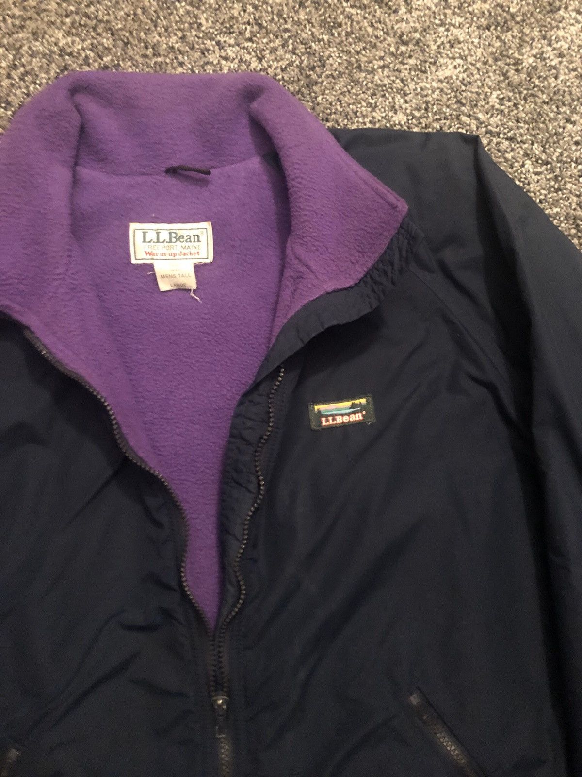 L.L. Bean × Vintage 🔥90s L.L. Bean Navy/ Purple Fleece Vintage Warm Up Jacket Size US L / EU 52-54 / 3 - 4 Thumbnail