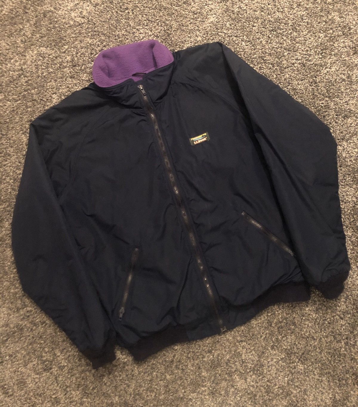 L.L. Bean × Vintage 🔥90s L.L. Bean Navy/ Purple Fleece Vintage Warm Up Jacket Size US L / EU 52-54 / 3 - 3 Thumbnail
