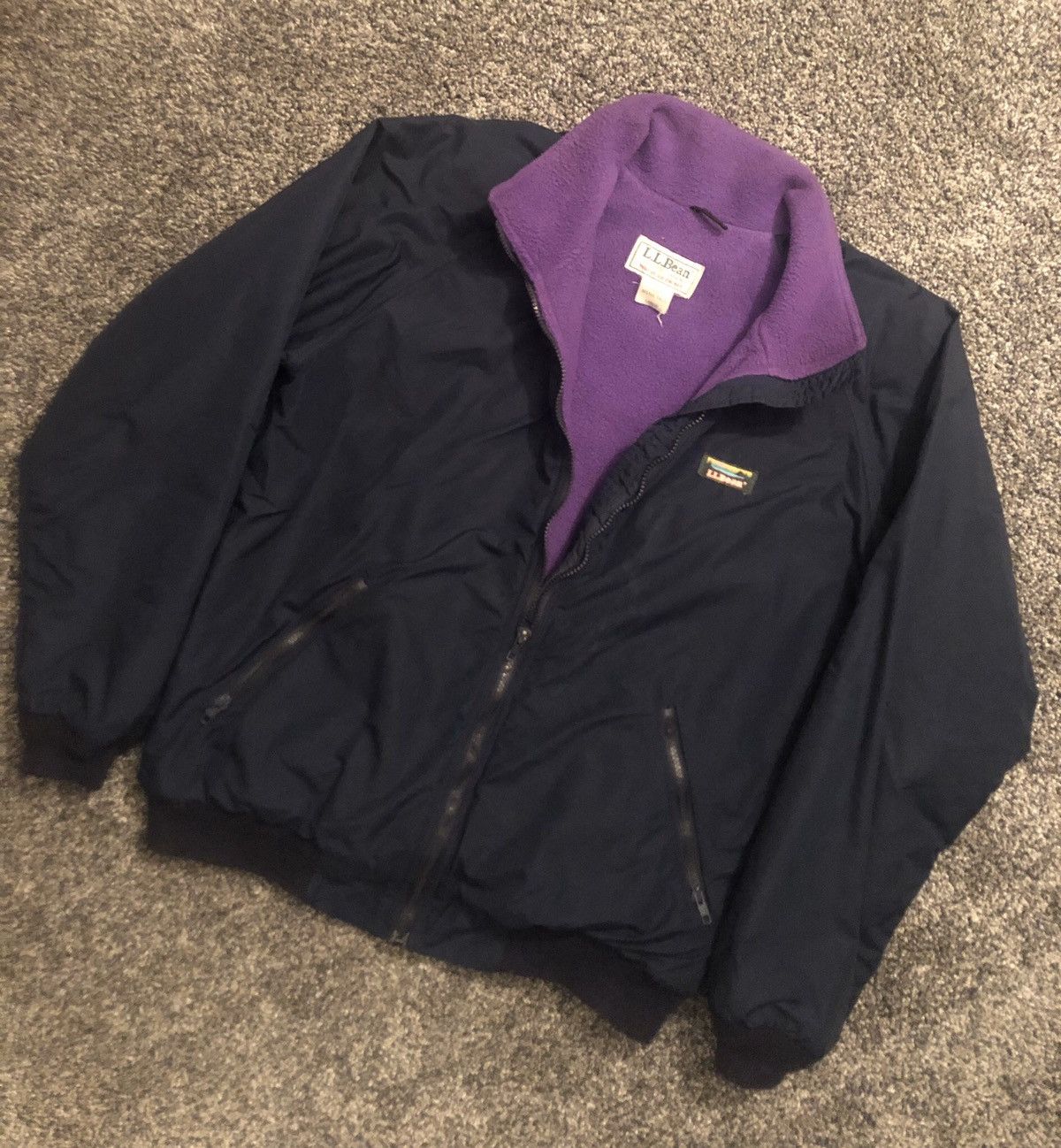 L.L. Bean × Vintage 🔥90s L.L. Bean Navy/ Purple Fleece Vintage Warm Up Jacket Size US L / EU 52-54 / 3 - 2 Thumbnail