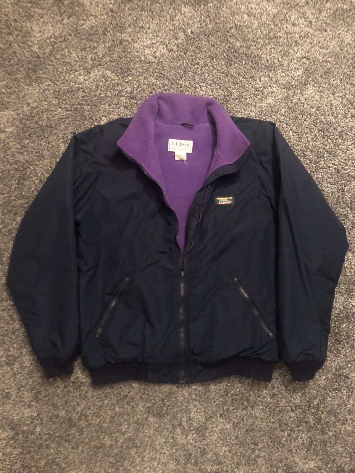 L.L. Bean × Vintage 🔥90s L.L. Bean Navy/ Purple Fleece Vintage Warm Up Jacket Size US L / EU 52-54 / 3 - 1 Thumbnail