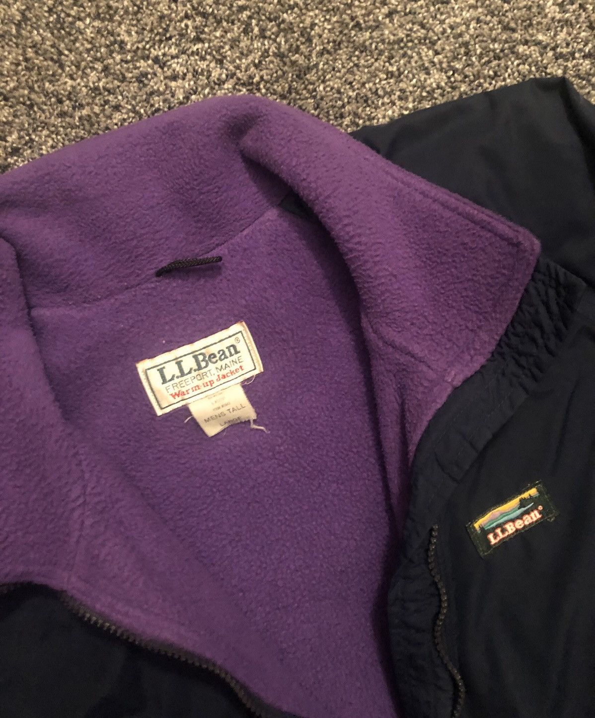 L.L. Bean × Vintage 🔥90s L.L. Bean Navy/ Purple Fleece Vintage Warm Up Jacket Size US L / EU 52-54 / 3 - 5 Thumbnail