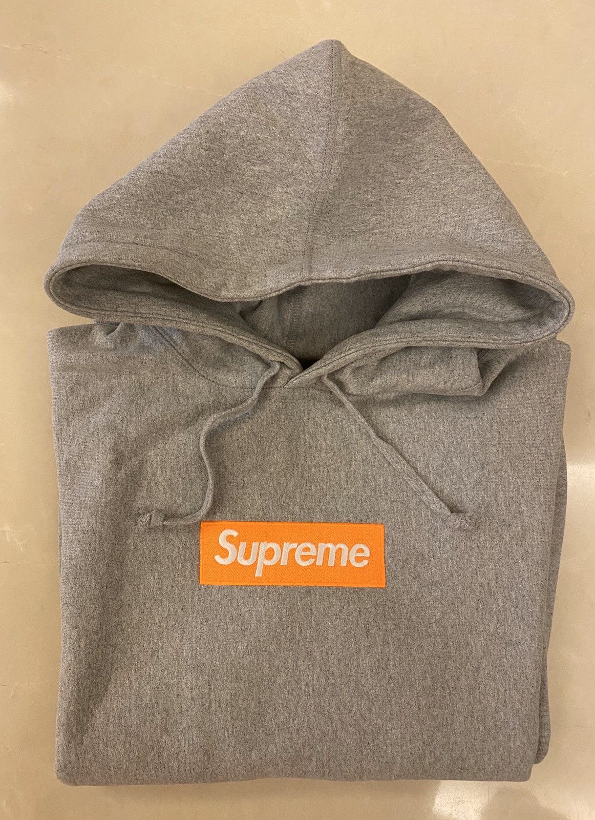 Supreme *NEW* Supreme Orange Grey Box Logo Hoodie Fw17 | Grailed