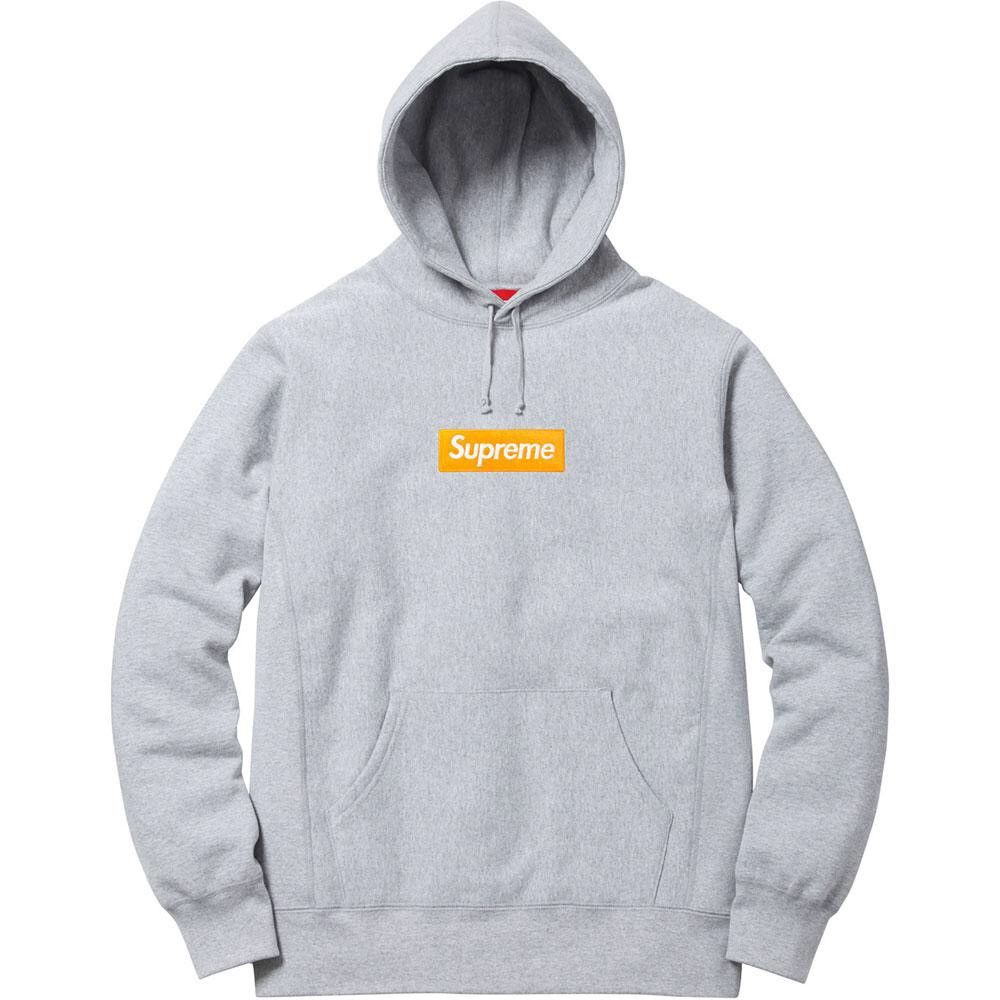 Supreme NEW Supreme Orange Grey Box Logo Hoodie Fw17 Grailed