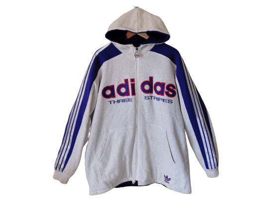 Adidas Vintage Adidas Trifoil Big Logo 90s Zipper Hoodie Jacket Size US XL / EU 56 / 4 - 1 Preview