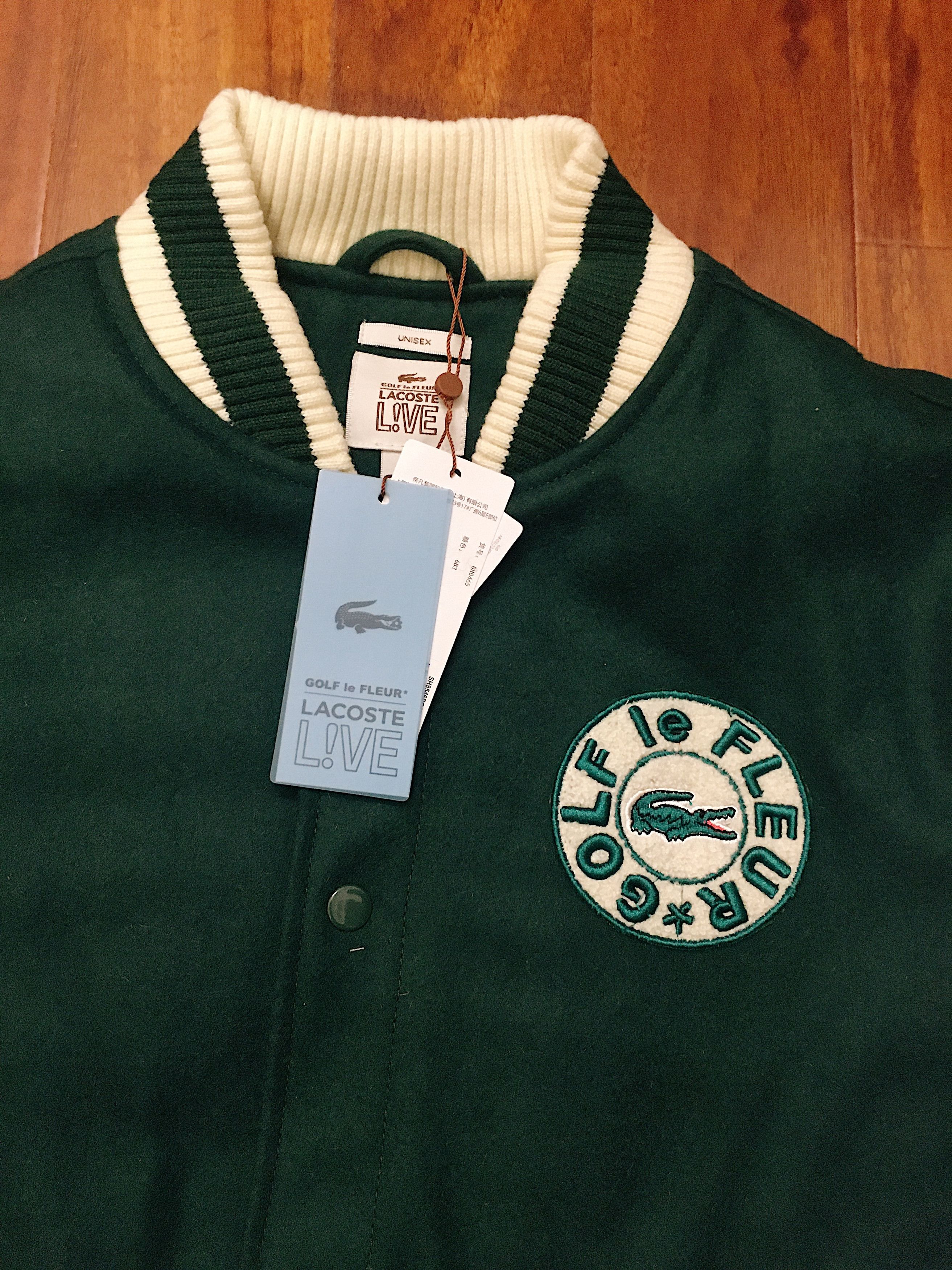 Golf le fleur lacoste teddy jacket green sale