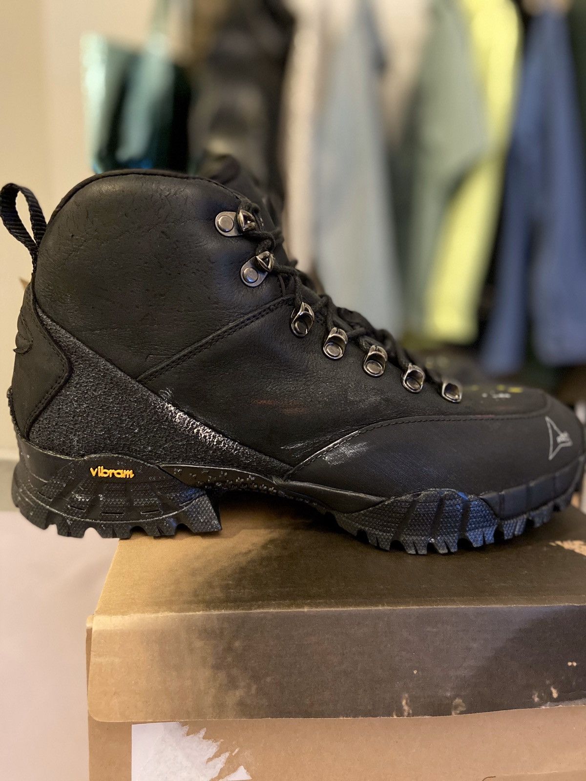 ROA NEW Black Paint Splatter Andreas Hiking Boots Size 9 EU 42 