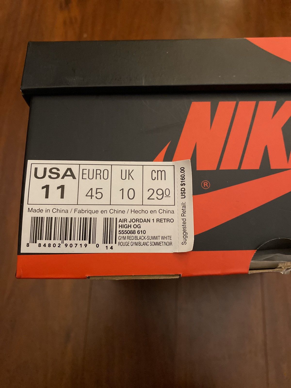 Jordan Brand × Nike Air Jordan 1 Retro High OG Bred Toe 2018 Size US 11 / EU 44 - 5 Thumbnail