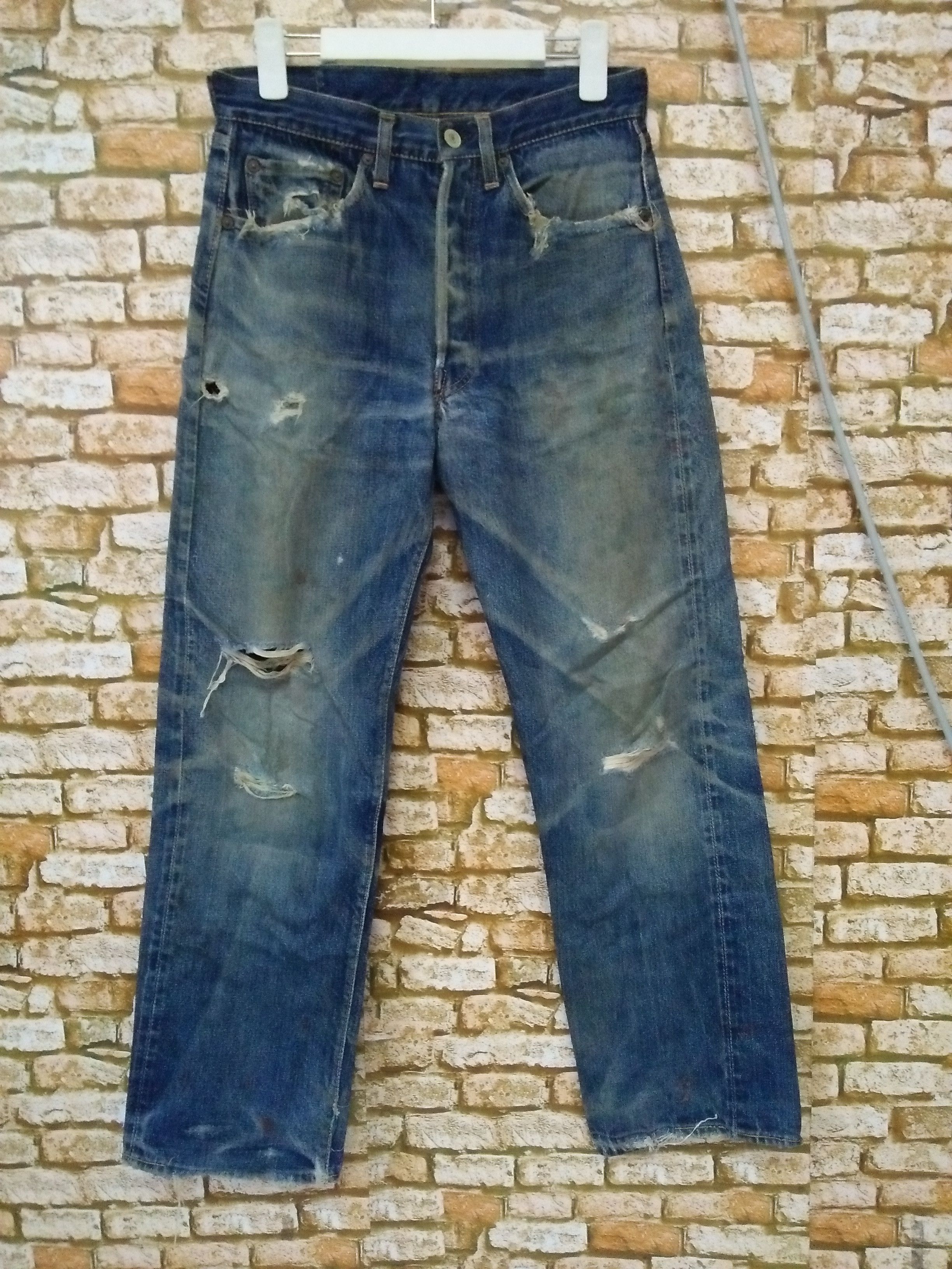 Vintage 40s LEVIS 501 BIG E BUTTON 'J' COPPER RIVETS SELVEDGE (B52 ...