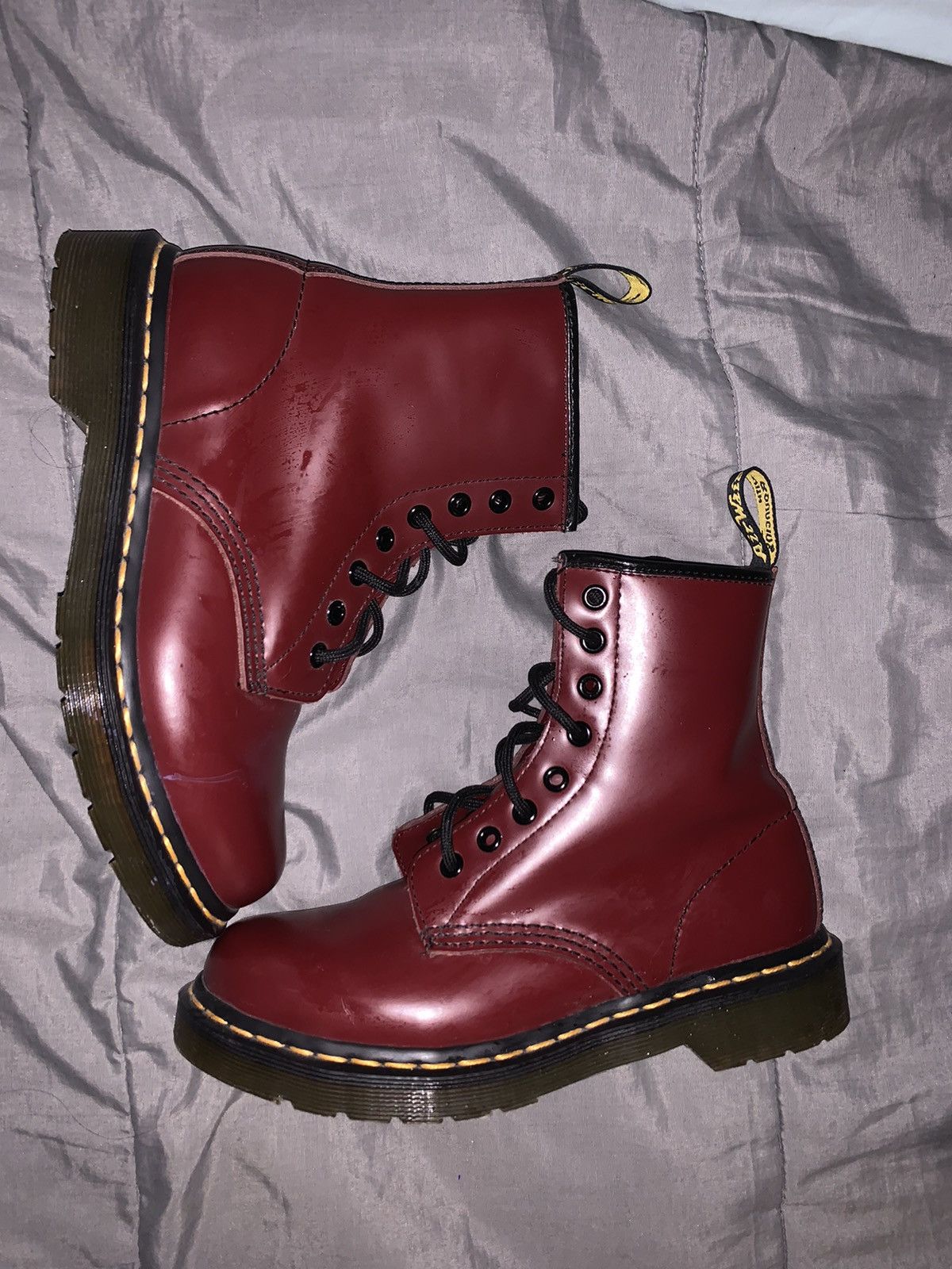 Dr. Martens Burgundy Doc Marten Boots Grailed