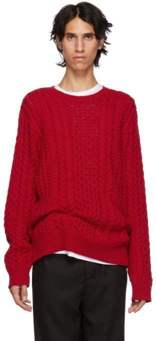 Sies Marjan Sies Marjan Red Cable-Knit Sweater Size US S / EU 44-46 / 1 - 6 Thumbnail