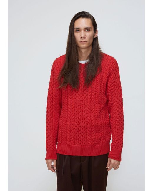 Sies Marjan Sies Marjan Red Cable-Knit Sweater Size US S / EU 44-46 / 1 - 5 Thumbnail