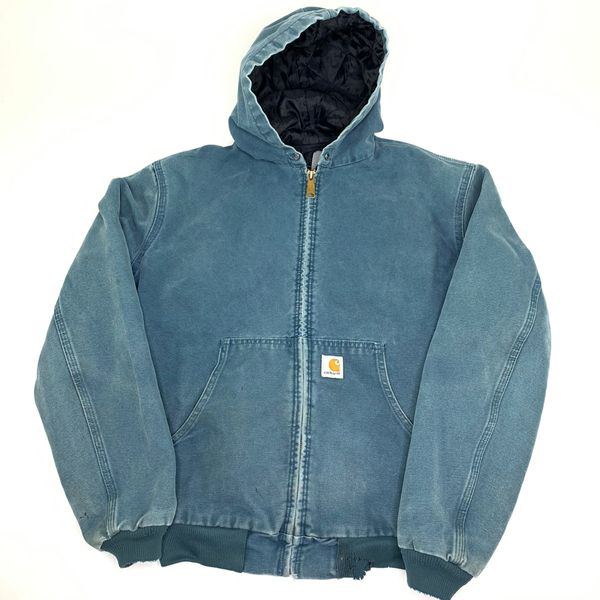 Vintage Vintage faded blue carhartt work jacket | Grailed