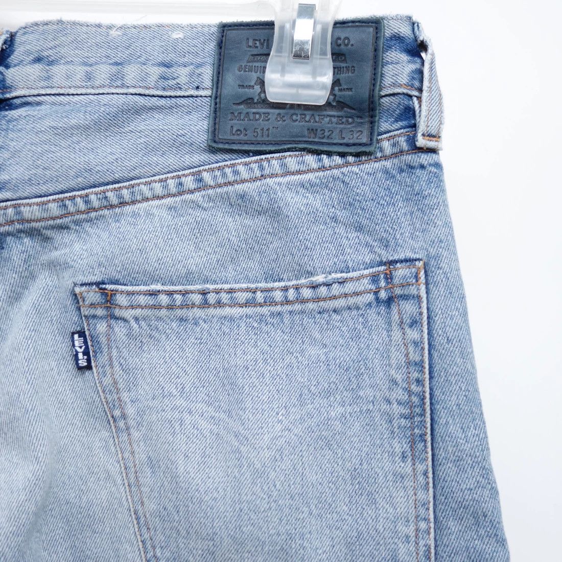 Levi's × Levi's Made & Crafted LOT 511 32 x 32 Slim Fit Patched Upcycled Denim Jeans Size US 32 / EU 48 - 1 Thumbnail