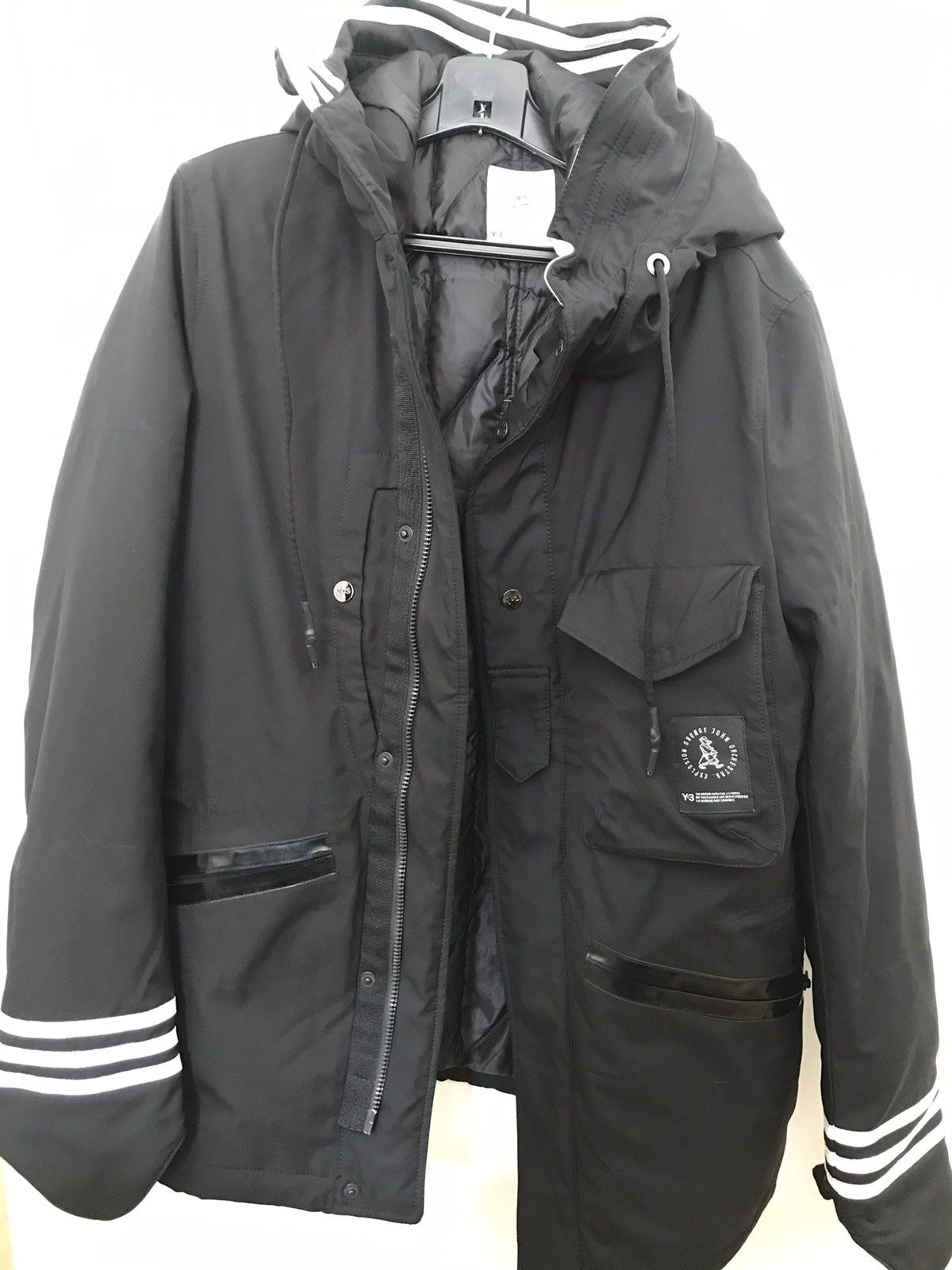Y-3 Y-3 Yohji Yamamoto down hooded long jacket Size US M / EU 48-50 / 2 - 2 Thumbnail