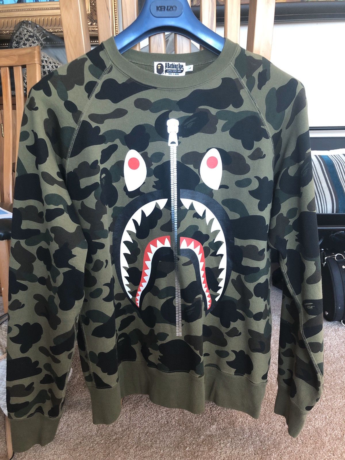 Bape 1st camo shark crewneck best sale