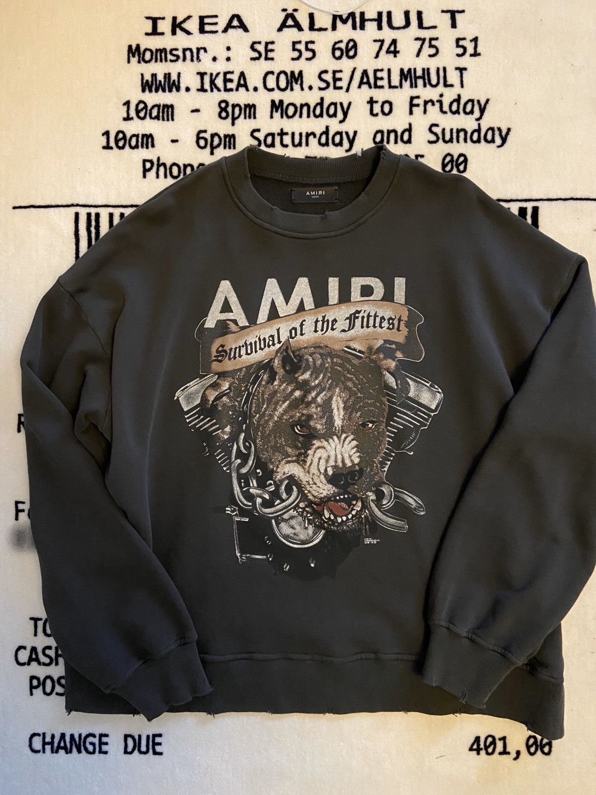 Amiri Pitbull Crewneck sweater Grailed