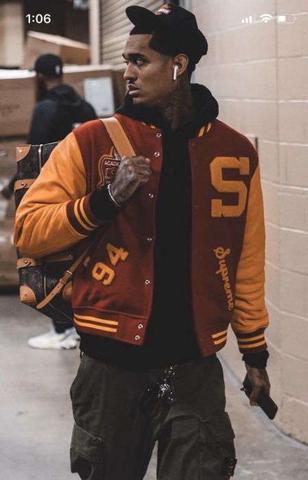 Supreme team hot sale varsity jacket