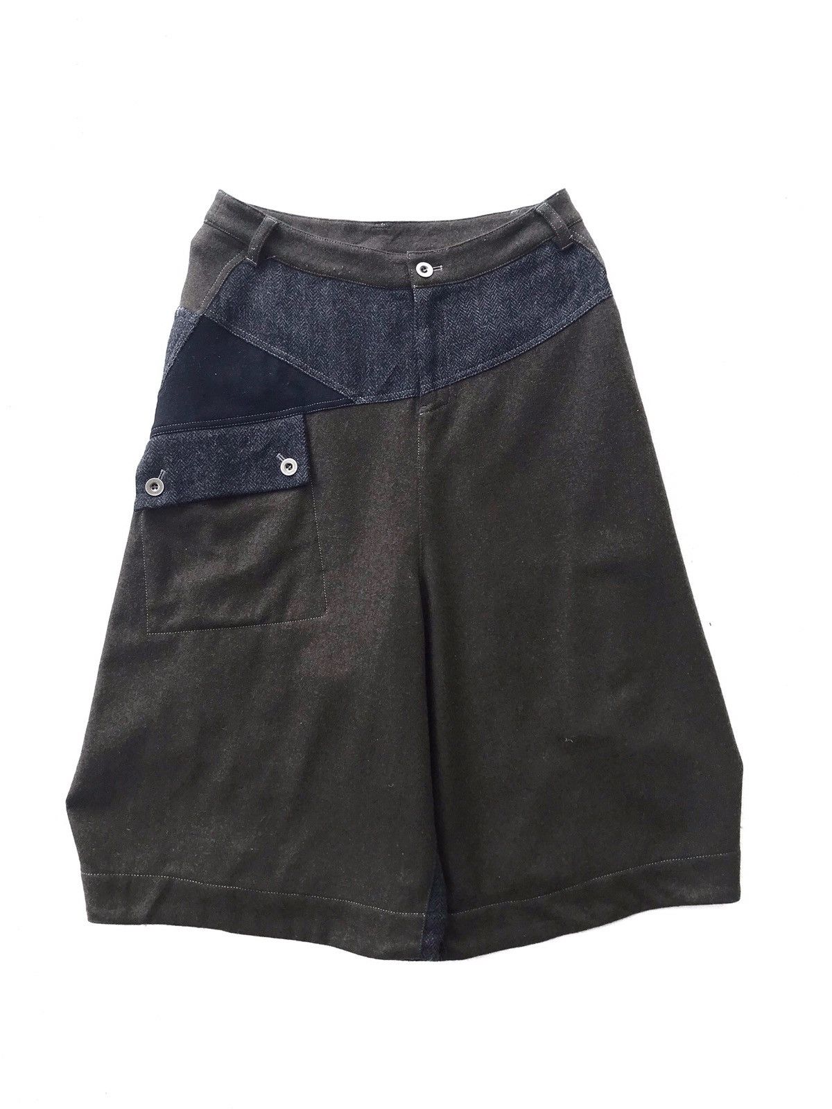 Japanese Brand Japan CUBE Herringbone Twill Wool Blend Baggy Cropped Pant Size US 30 / EU 46 - 2 Thumbnail