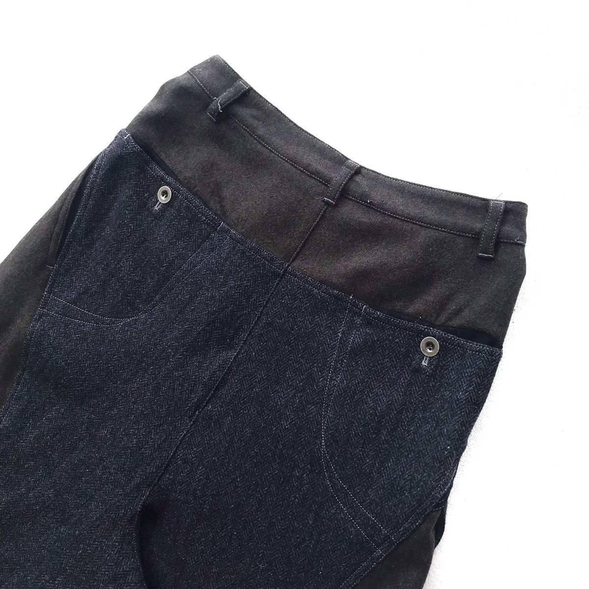 Japanese Brand Japan CUBE Herringbone Twill Wool Blend Baggy Cropped Pant Size US 30 / EU 46 - 7 Thumbnail