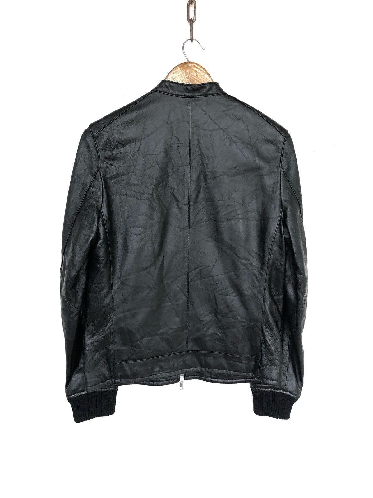 Japanese Brand Nano Universe 🇯🇵 Biker Sheep Leather Jacket Size US M / EU 48-50 / 2 - 2 Thumbnail