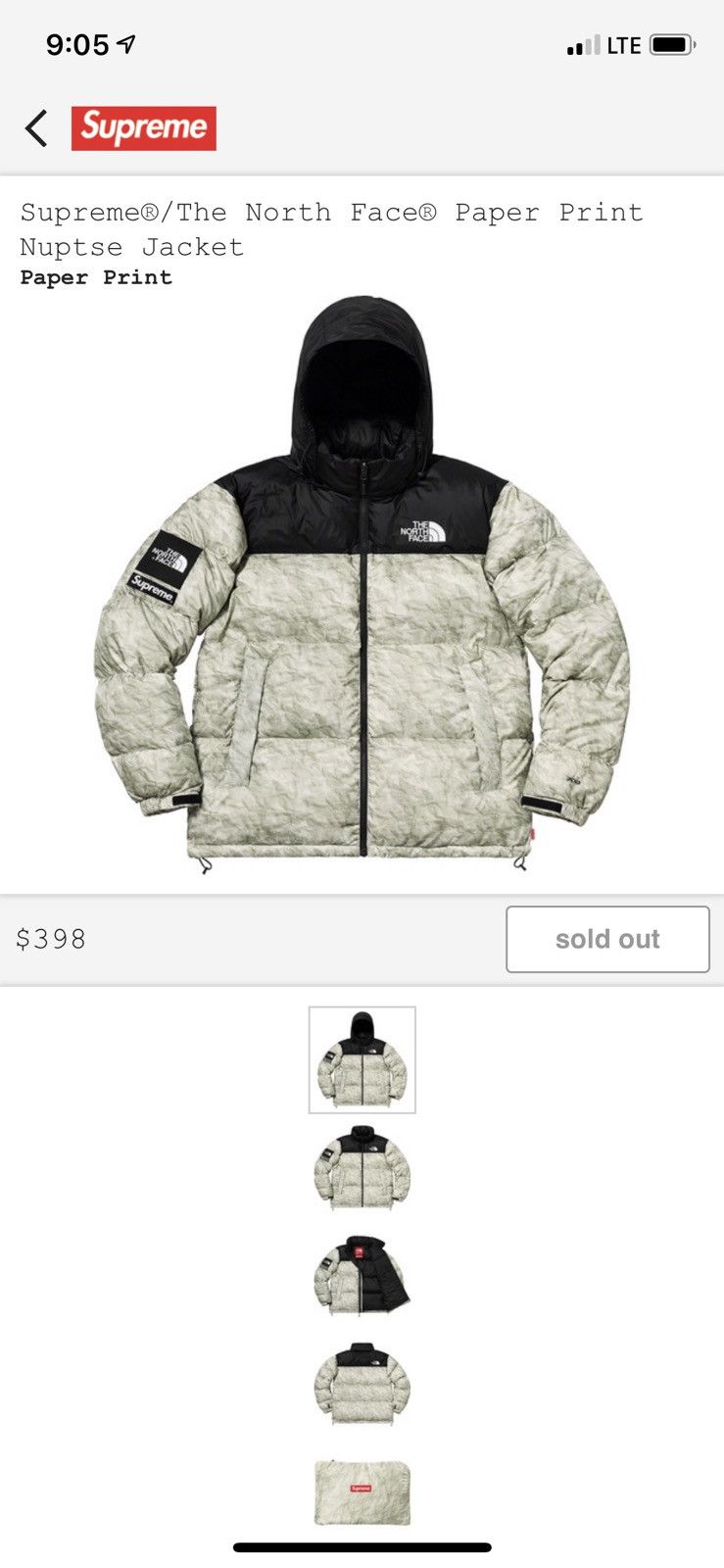 Supreme Paper Print Nuptse Jacket | Grailed